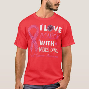Camiseta Sunflower I Love Someone With Breast Cancer Awaren