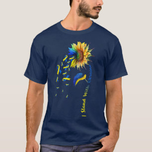 Camiseta Sunflower I Stand Com Ucrânia Flag Power Support