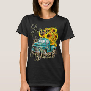 Camiseta Sunflower Jesus Pega A Roda Do Presente Cristão