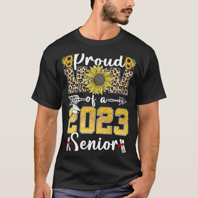 Camiseta Sunflower Leopard Orgulha Mãe de um Formando de 20 (Frente)