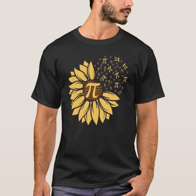 Camiseta Sunflower Math Nerd Shirt Pi Symbol T shirt Pi Day (Frente)