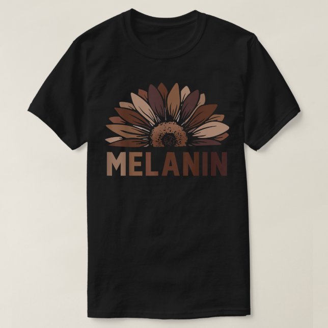 Camiseta Sunflower Melanin Queen African American Woman Bla (Frente do Design)