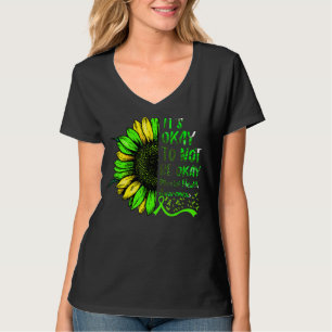 Camiseta Sunflower Mental Health Awarting Green Ribbon