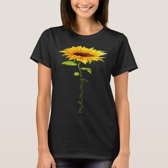 Camiseta Sunflower Mommy Mother's Day Floral Funny Matching (Frente)