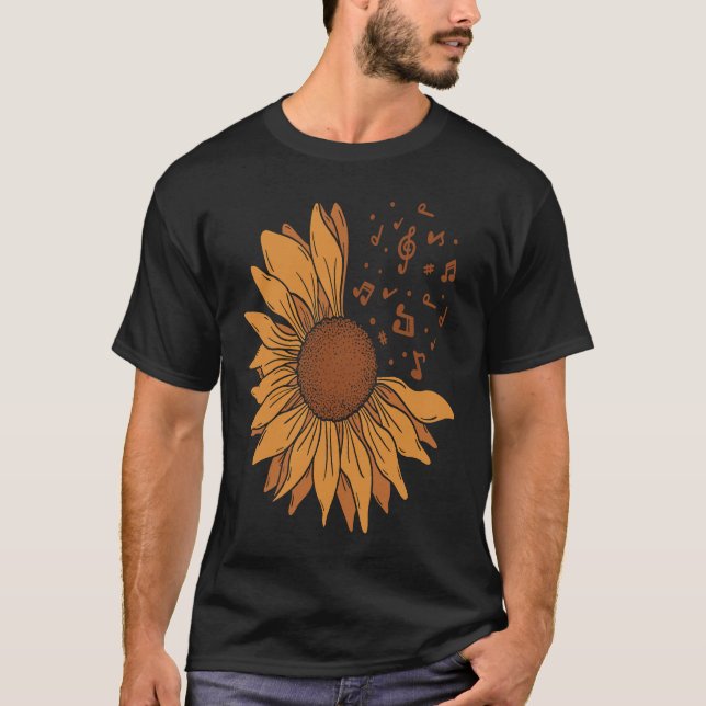 Camiseta Sunflower Music Note  Cute Sun Flower   Teacher (Frente)