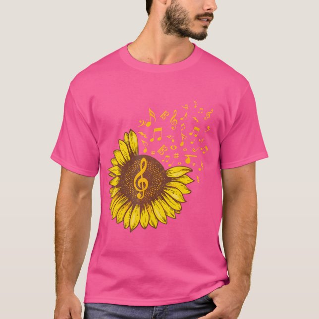 Camiseta Sunflower Music Note retro (Frente)