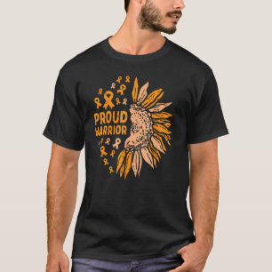 Camiseta Sunflower Orange Ribbon Proud Guerreiro Leucemia A