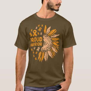 Camiseta Sunflower Orange Ribbon Proud Guerreiro Leucemia A