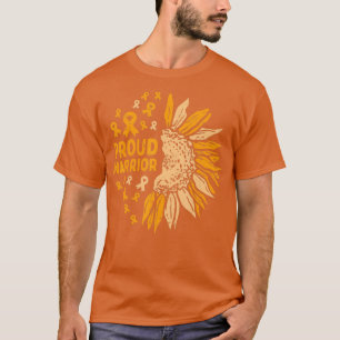 Camiseta Sunflower Orange Ribbon Proud Guerreiro Leucemia A