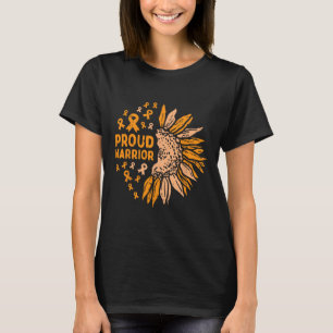 Camiseta Sunflower Orange Ribbon Proud Guerreiro Leucemia A