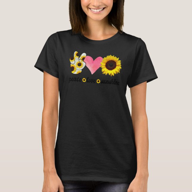 Camiseta Sunflower Peace Love Sunshine (Frente)
