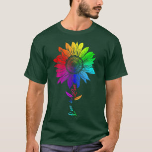 Camiseta Sunflower Rainbow Love is Love LGBT Lésbica Gay Pr