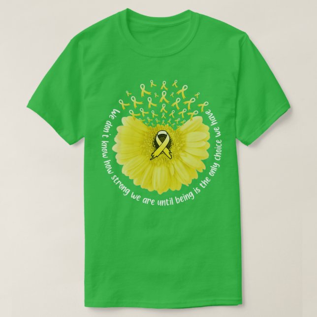 Camiseta Sunflower Sarcoma Sensibiliza Fita Amarela em julh (Frente do Design)