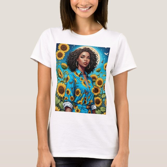 Camiseta Sunflower T Shirt Beleza Lua Retroestética (Frente)