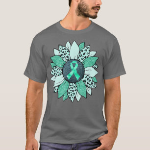Camiseta Sunflower Teal PCOS Sensibiliza Mulheres Guerreira
