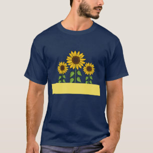 Camiseta Sunflower Trio Trabalho de arte