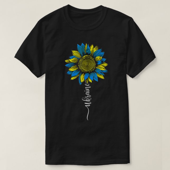 Camiseta Sunflower Ucraniano apoia Ucrânia Love Pe (Frente do Design)