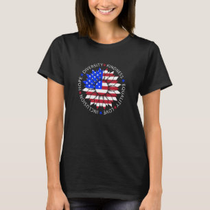Camiseta Sunflower USA Flag Patriótico julho 4th Men Women 