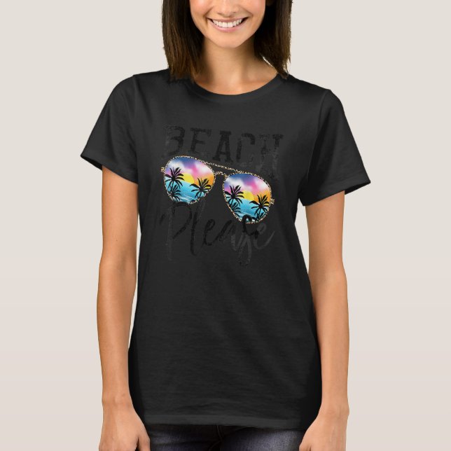 Camiseta Sunglass Beach Please Hawaii Beach Hello Summer (Frente)