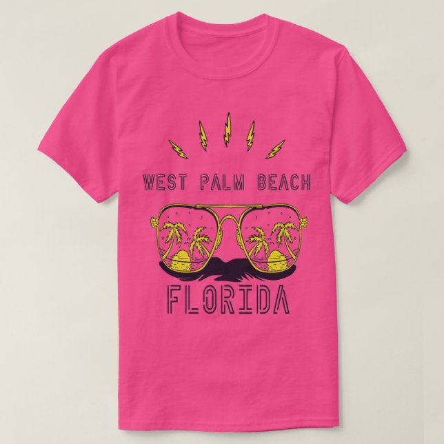 Camiseta Sunglass Florida West Palm Beach Palm Beach Beach (Frente do Design)