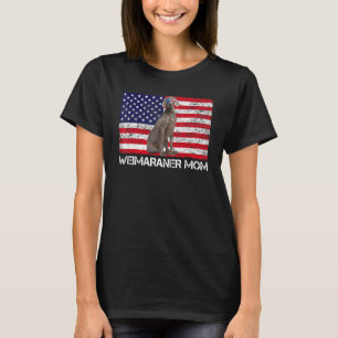 Camiseta Sunglass Weimaraner Mãe Bandeira Americana Cachorr