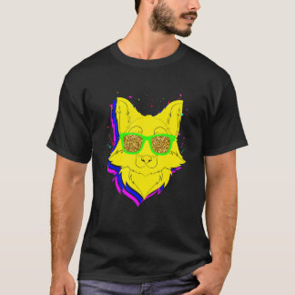 Camiseta Sunglasses Party Animal Cool Forest Animal Fox