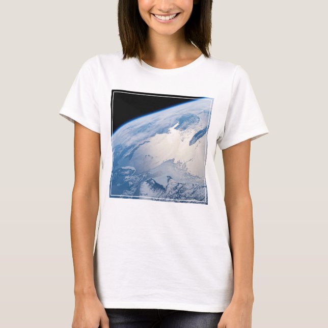 Camiseta Sunglint Do Golfo De Ruas. Lawrence No Canadá. (Frente)