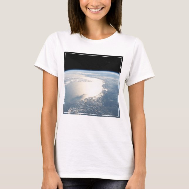 Camiseta Sunglint Reflete No Golfo Do México (Frente)