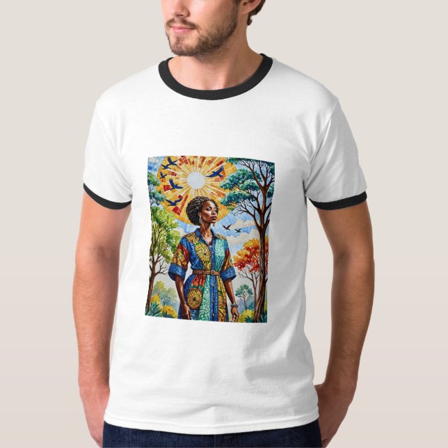 Camiseta Sunlit Mosaic Queen Fall Art (Frente)