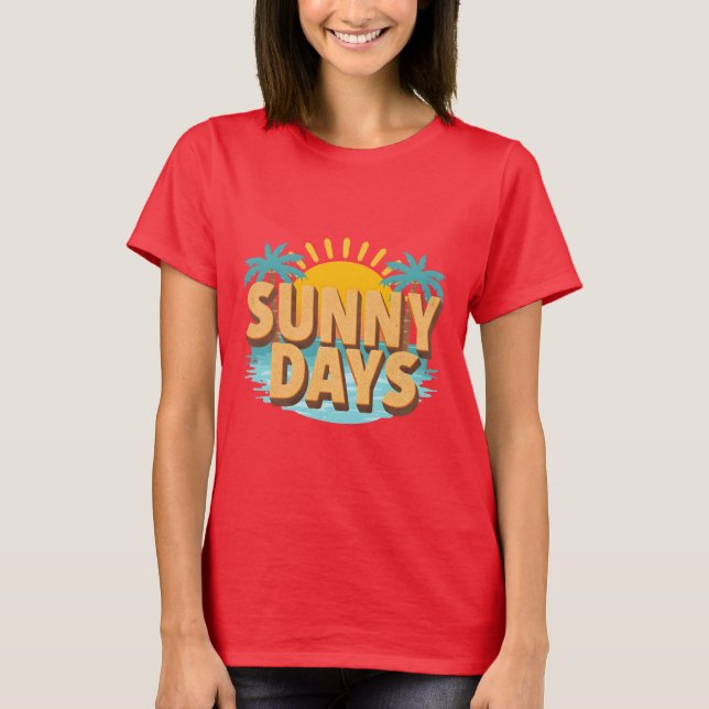 Camiseta Sunny Days Tropical Beach Summer Vacation (Frente)