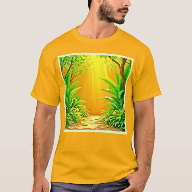 Camiseta Sunny Nature Path Art (Frente)