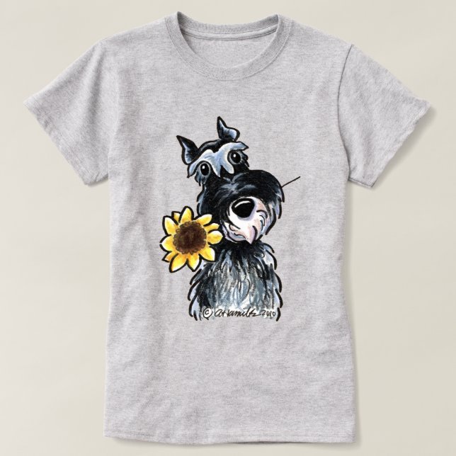 Camiseta Sunny Schnauzer Clássico (Frente do Design)