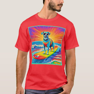 Camiseta Sunny Surfing Pup: Praia Bliss
