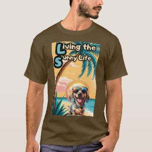 Camiseta Sunny Vibes: Cachorro Legal em óculos escuros
