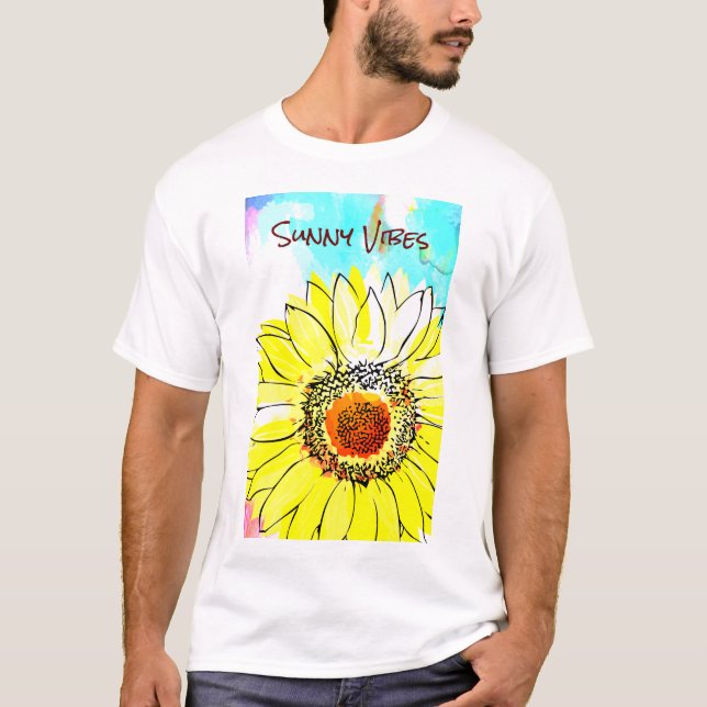 Camiseta Sunny Vibes vibrador de girassol (Frente)