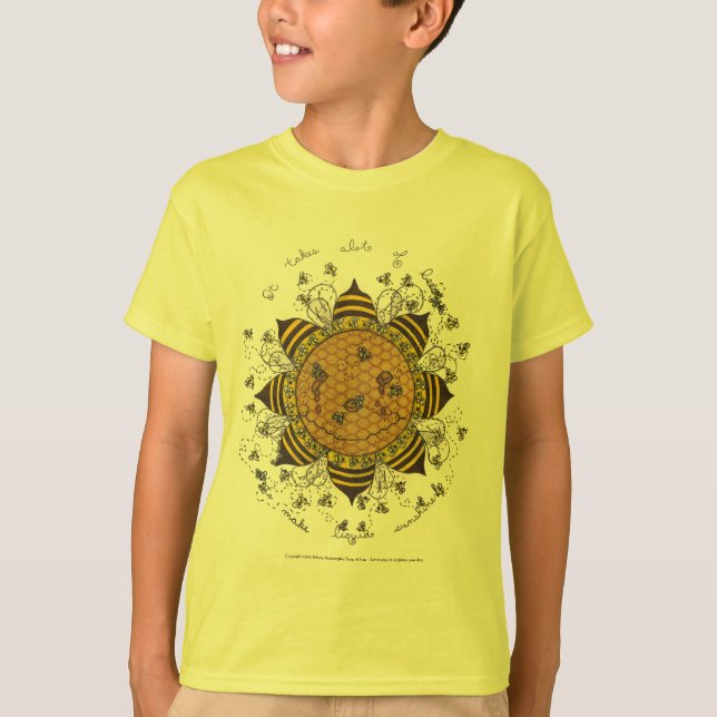 Camiseta Sunnycomb - o t-shirt das crianças (amarelo) (Frente)