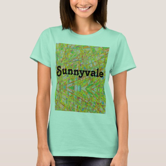 Camiseta Sunnyvale com abstrato de arte e retrorreflectores (Frente)