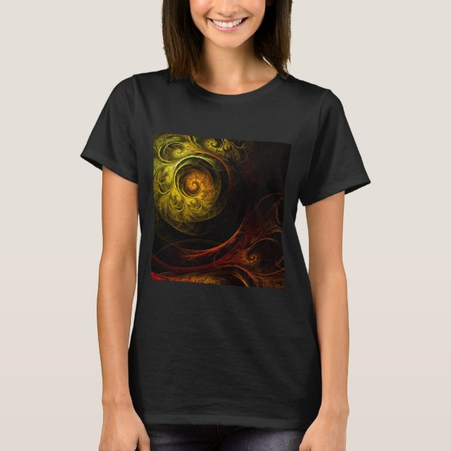 Camiseta Sunrise Floral Red Abstrato Art (Frente)