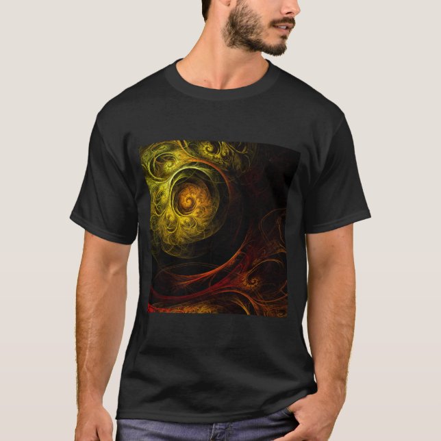 Camiseta Sunrise Floral Red Abstrato Art (Frente)