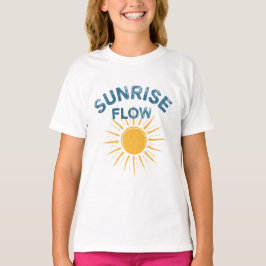 Camiseta Sunrise Flow Retro Sun Graphic | Yoga Beach Girl's