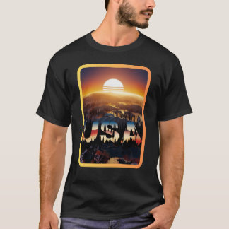 Camiseta Sunrise sobre os EUA: Um Horizonte de Sonhos