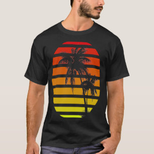 Camiseta Sunrise Summer Palm Sentindo Design de praia