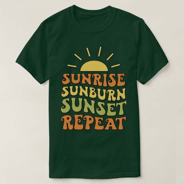 Camiseta Sunrise Sunset Repetir (Frente do Design)