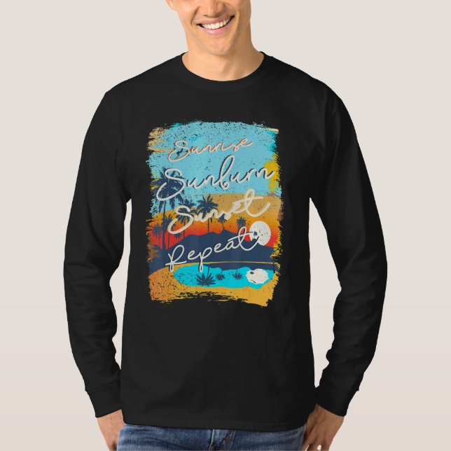 Camiseta Sunrise Sunset Repetir Retro Vintage (Frente)