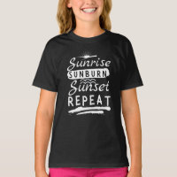 Sunrise Sunset Repetir Verão Praia T-Shirt