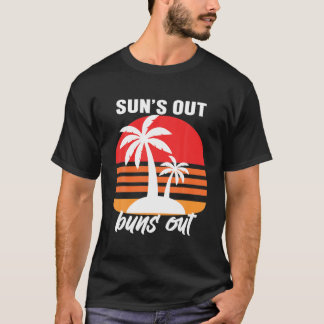 Camiseta Sun's Out Buns Out, Palm Tree Summer Camisetas, Re