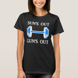 Camiseta Sun's Out Guns Out Barbell Graphic Bodybuilding Fi