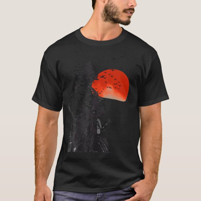 Camiseta Sunset Artístico Surreal de Árvore Humana (Frente)