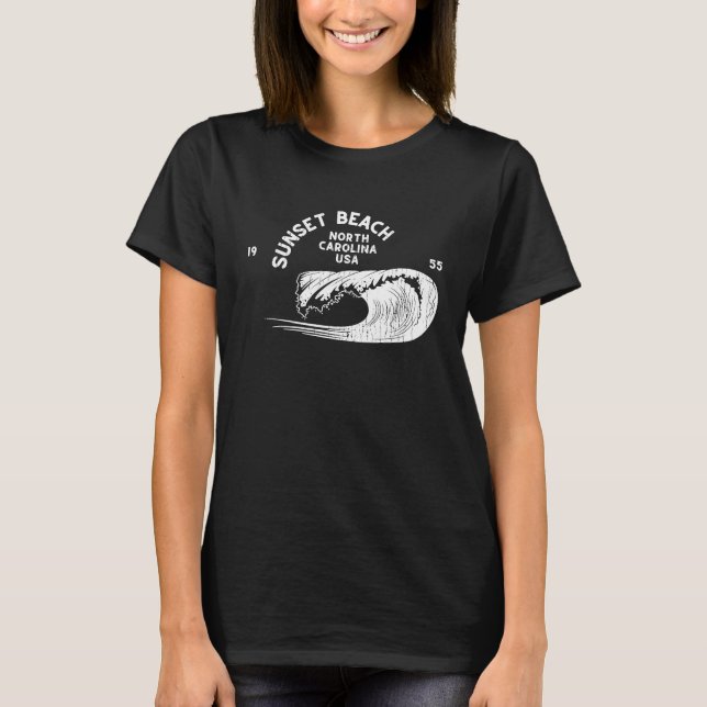 Camiseta Sunset Beach NC Summertime Vacationling Wav (Frente)