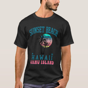 Camiseta Sunset Beach Oahu Island Hi Beach Palm Treme
